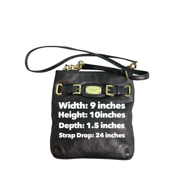 Michael Kors Hamilton Black Leather Messenger*Crossbody*Excellent Condition - Picture 6 of 12